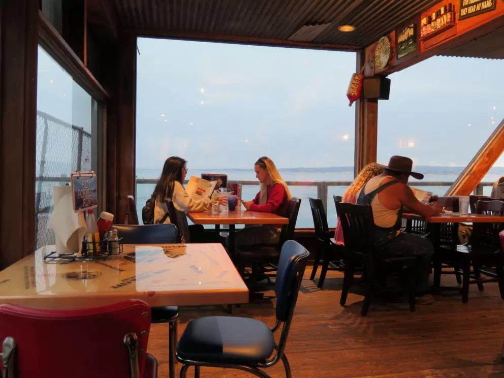 The ocean views from Bubba Gump Shrimp Company. 
