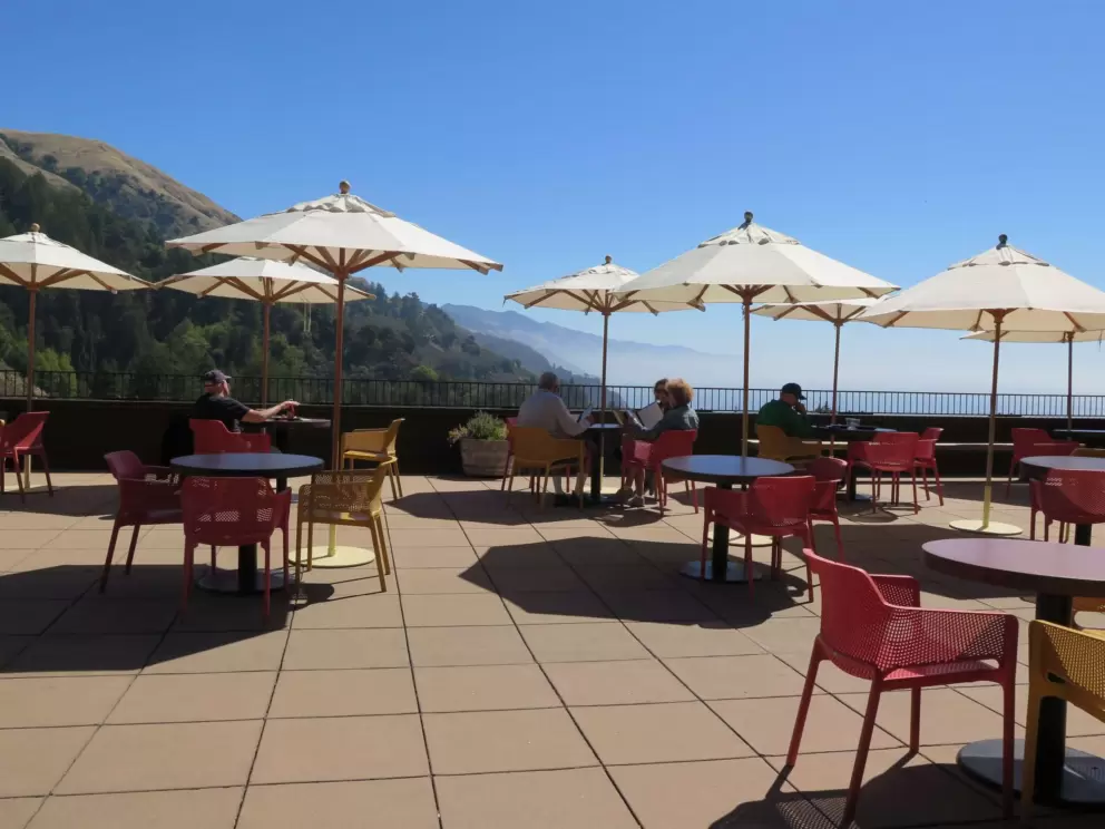 The deck at Nepenthe. 