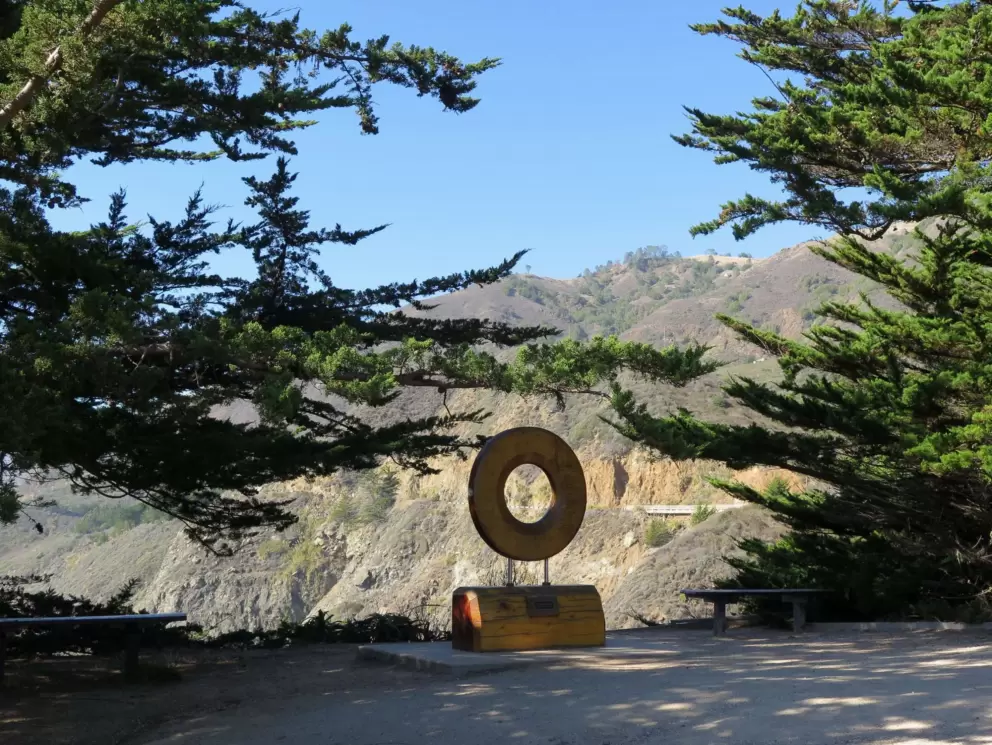 Ragged Point's circle sculpture. 