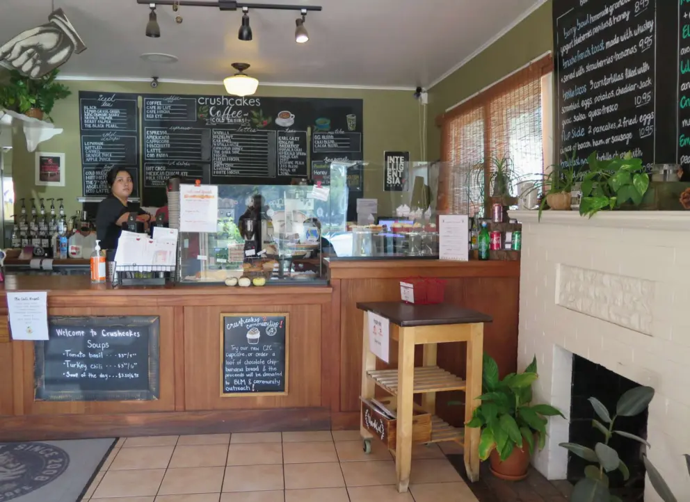 The white fireplace. 