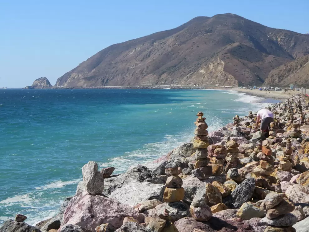 The vibrant color of the ocean on an October day. 
