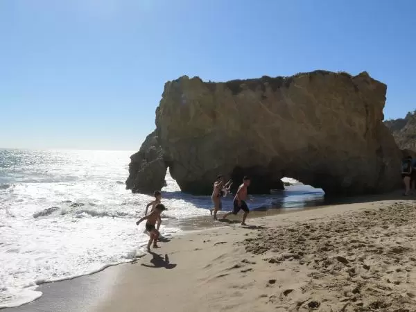 Kids carefree on the beach. 