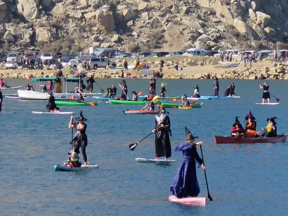 Witches in a canoe!