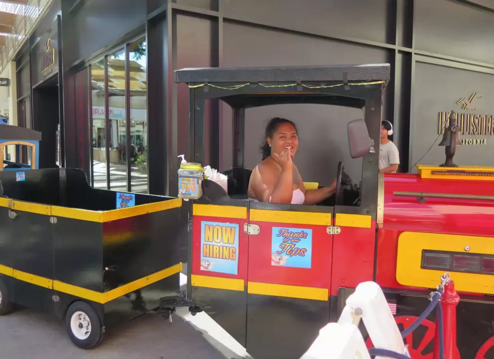 The mini train rides!
