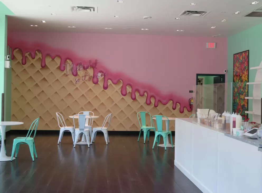 Inside Milky Cereal Bar. 