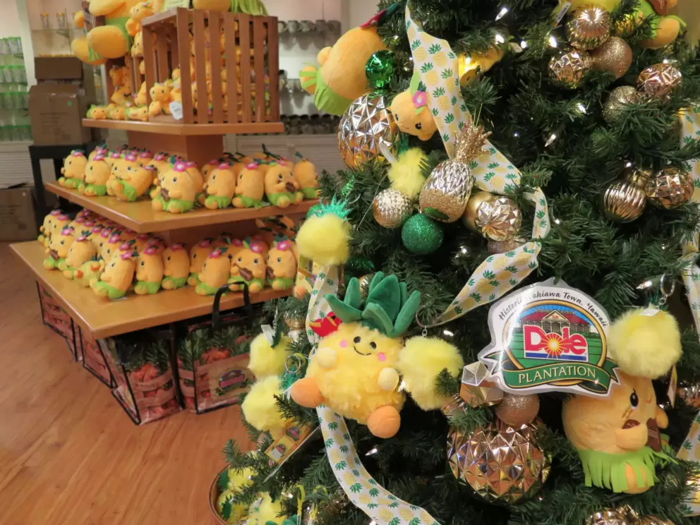Pineapple stuffies as Christmas ornaments!