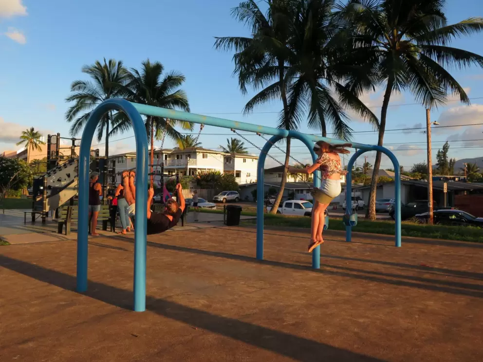Swings at sunset. 