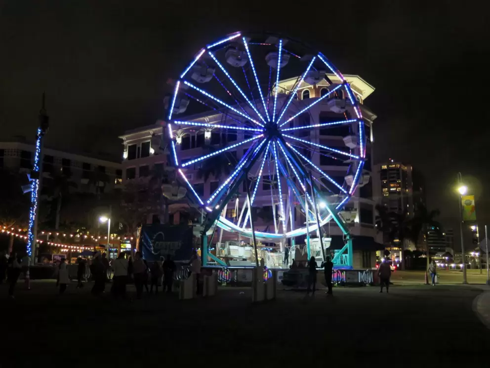 Ferris wheel at Christmastime. 