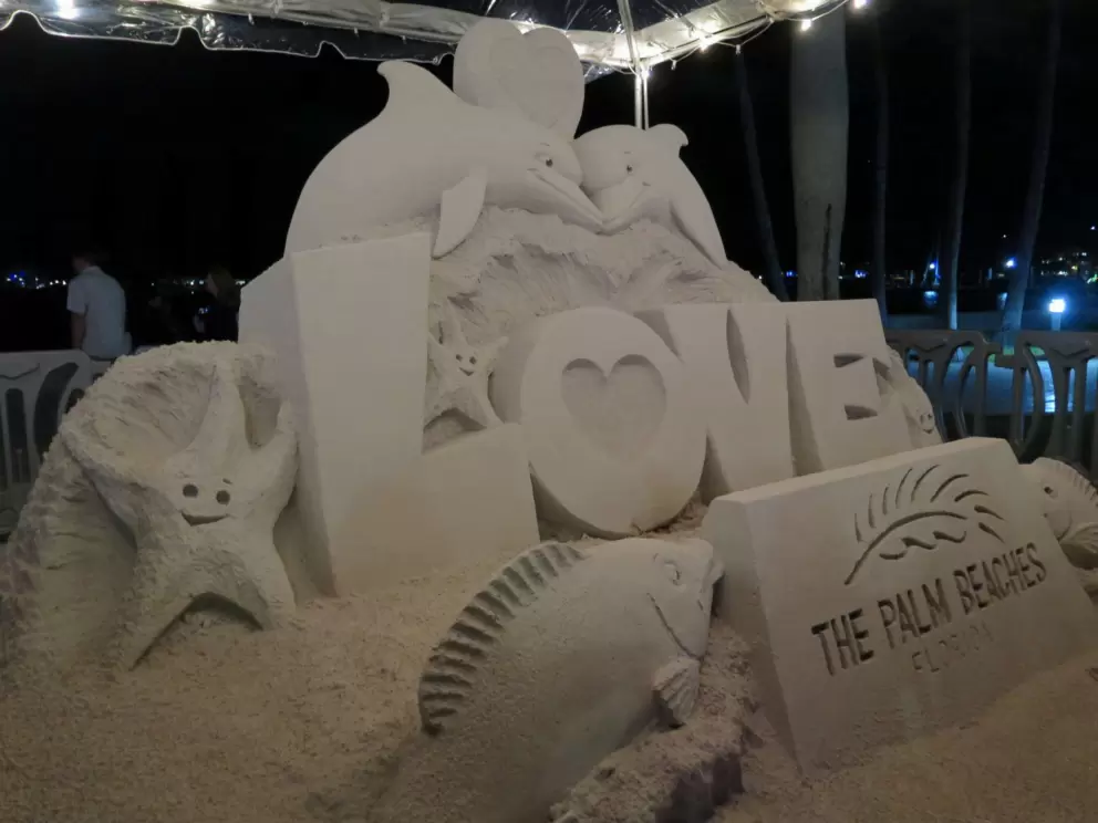 Sand sculpture for Christmas. 