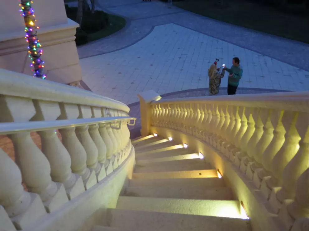 The side staircase is fun to climb. 