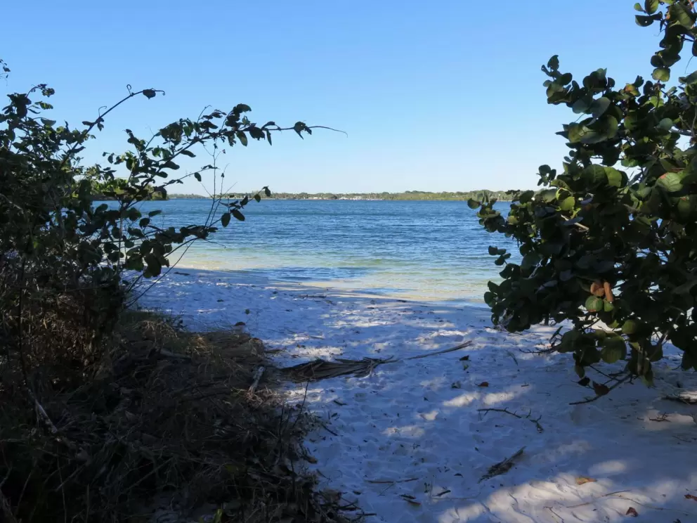 The beach you come to when you take the lagoon trail. 