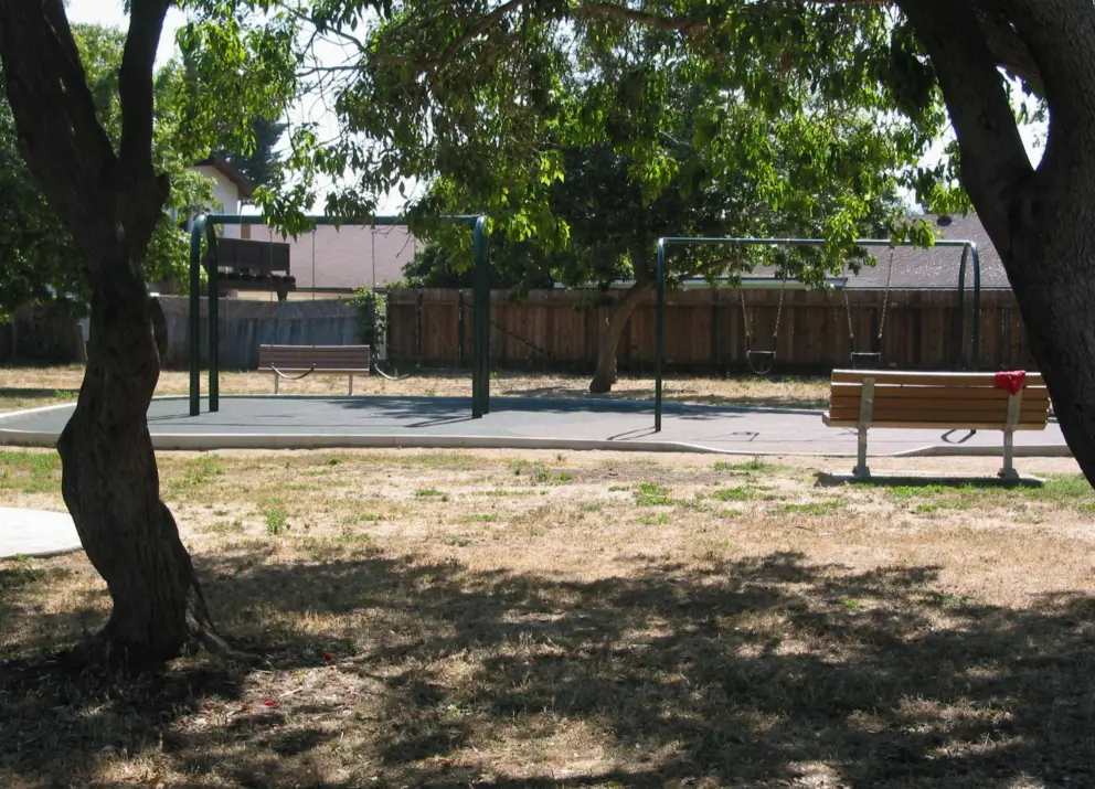 The shady section and swings are nice.