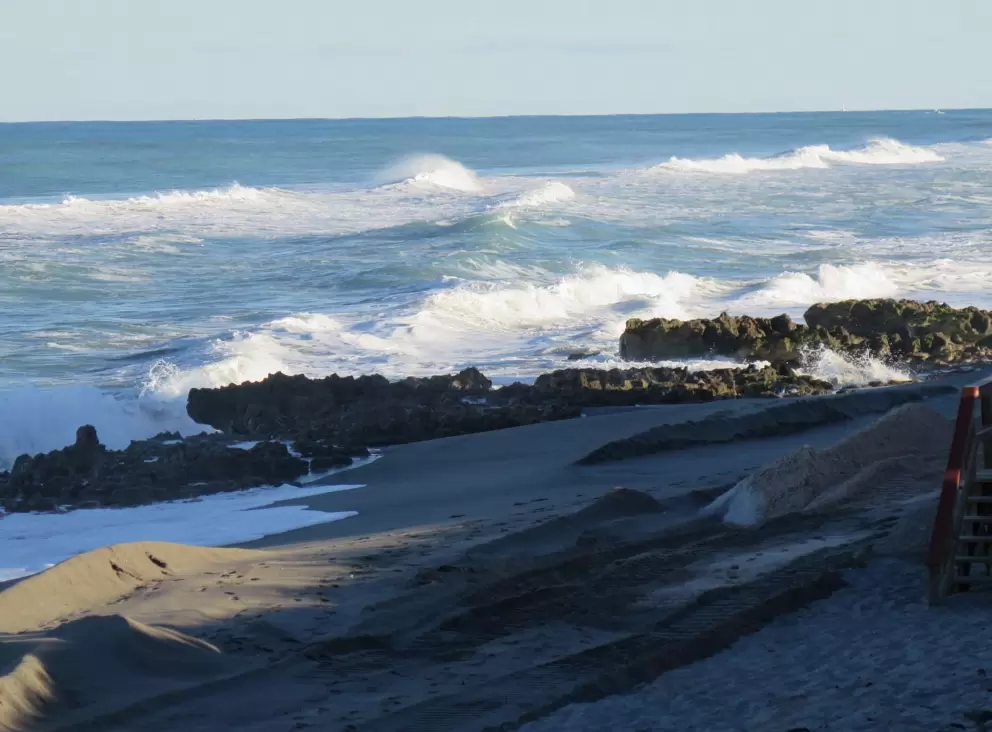 Churning water. 