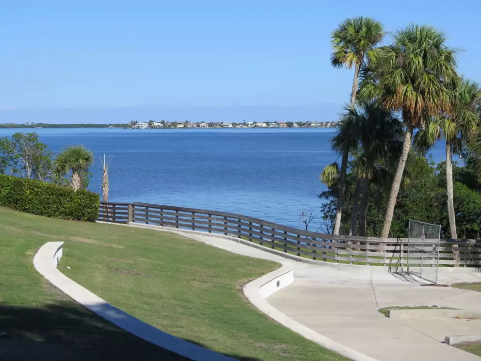 Gorgeous water views beside the wooden boardwalk. 