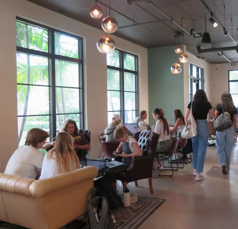 Students from Palm Beach Atlantic hanging out at Common Grounds Brew. 
