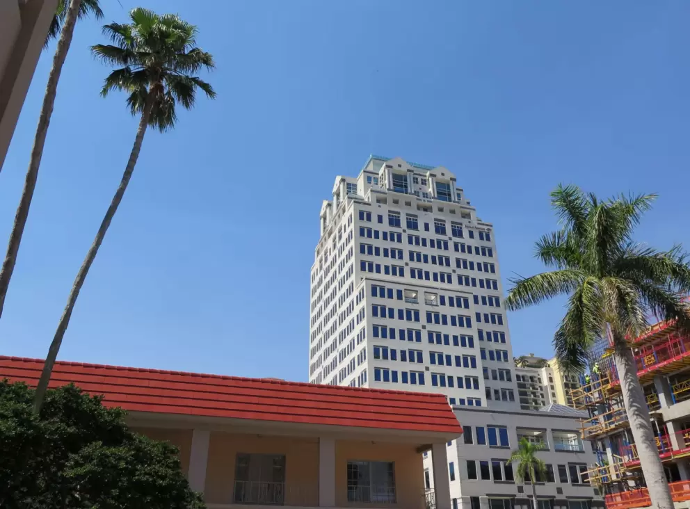 You can see the gorgeous buildings of West Palm Beach from campus. 