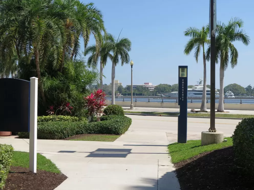 The intracoastal waterway is across the street from the campus. 
