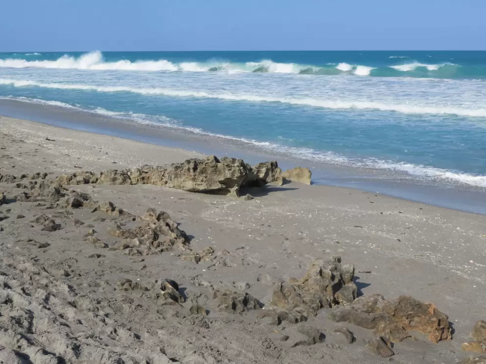 Rocks and turquoise water. 