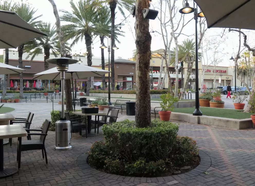 The main square near the cinemas. 