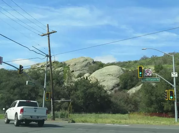 Flintstones boulders on Laguna Canyon Rd. 