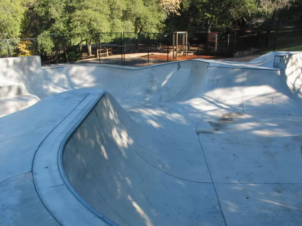 The super deep skate park. See the wooden playground behind.