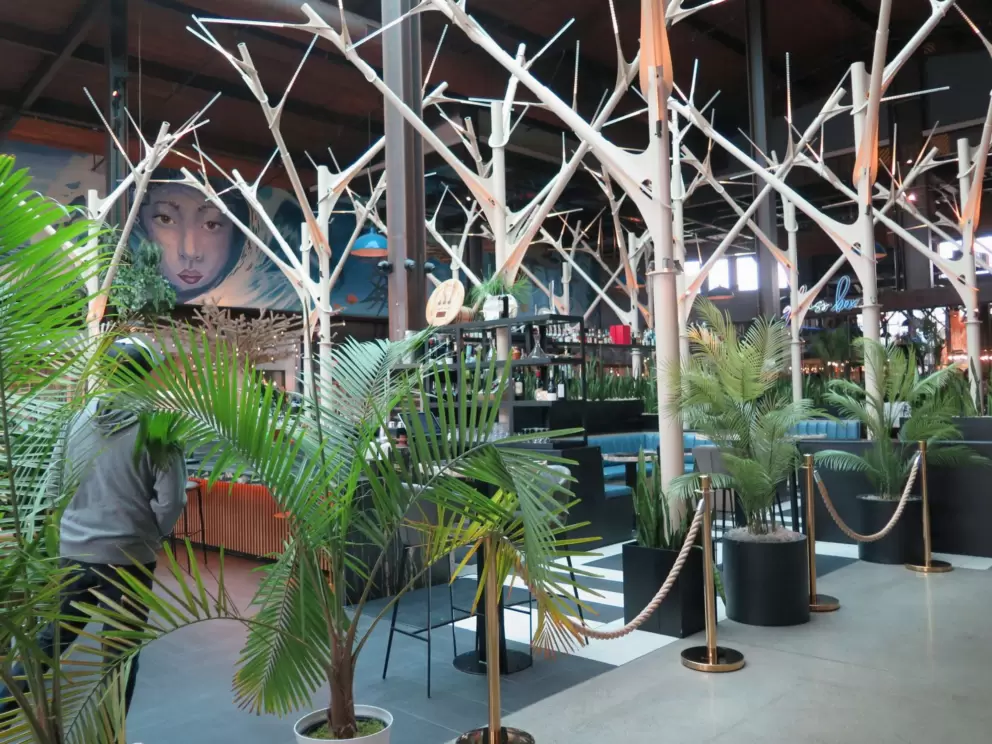 Strange artwork in the public market. 