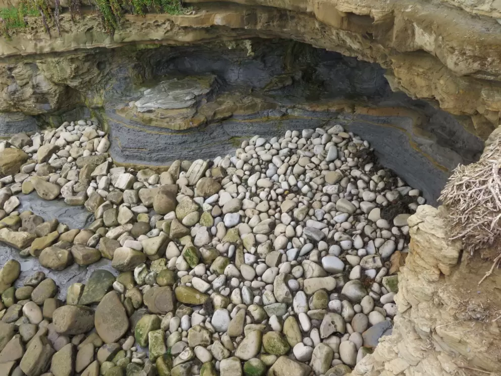 Rocks below the cliffs. 