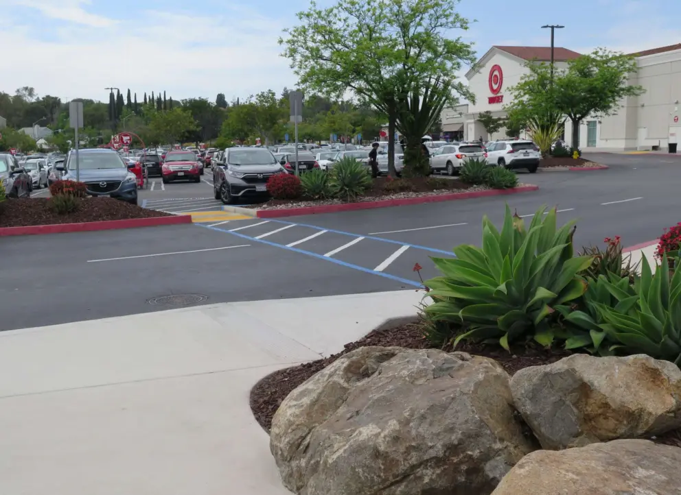 Boulders in the landscaping at Target. 