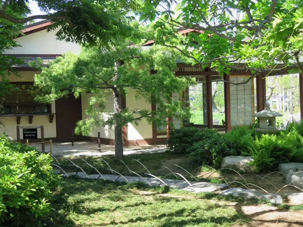 Pavilion with spirit house. 