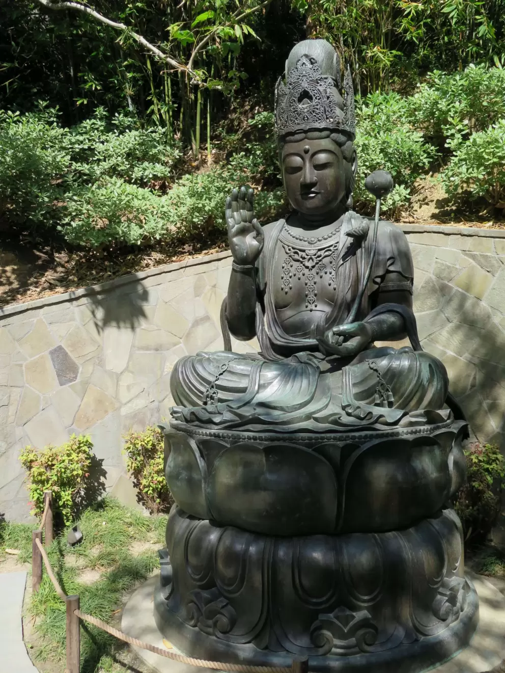 Peaceful sculpture in the garden. 