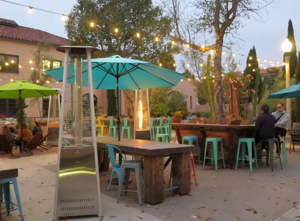 Beautiful garden seating at Carruth Cellars. 