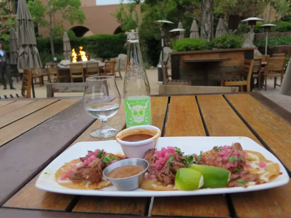 Delicious birria tacos at Stone Brewing. 