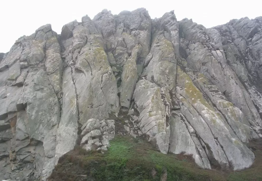 Amazing rock formations on Morro Rock, above you as you stand at the beach.