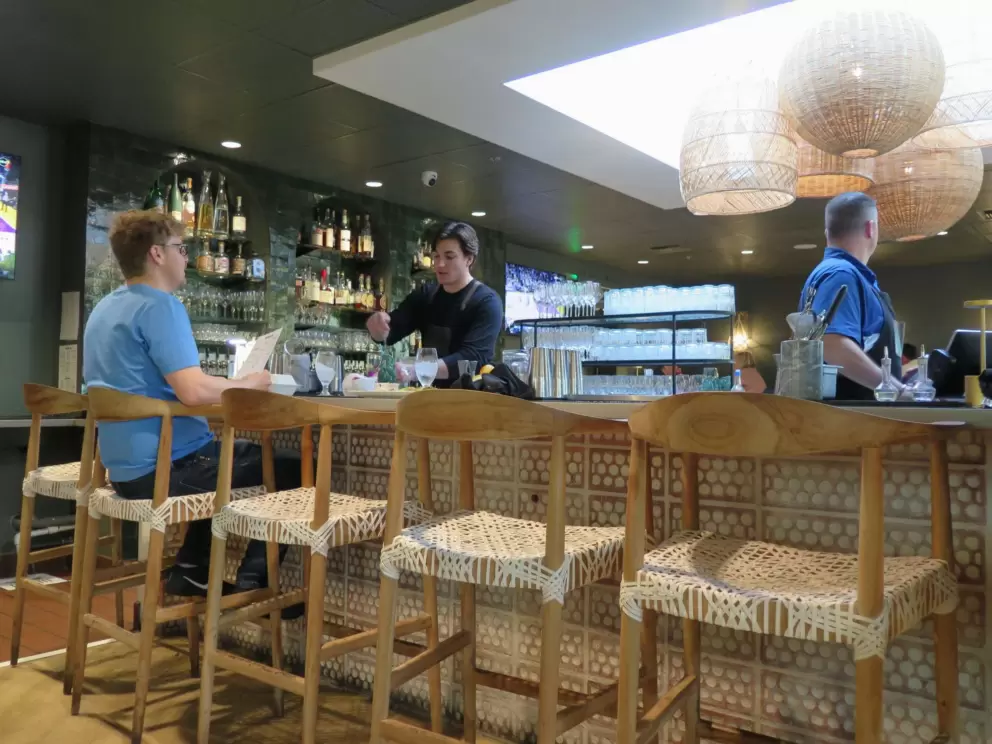 The bar inside Taste Craft Eatery. 
