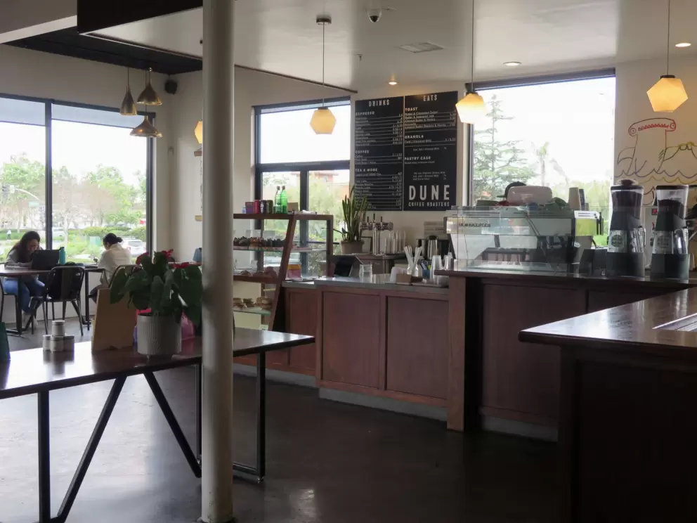 Dune Coffee, across Storke Rd. 