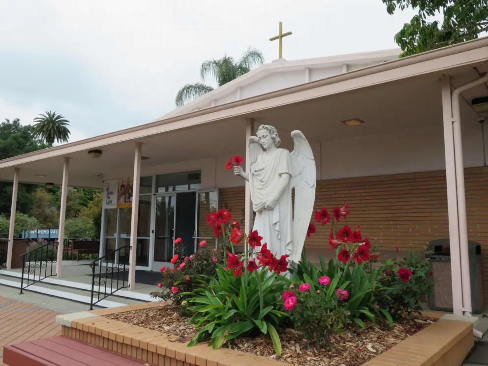 Statue in front of the church. 
