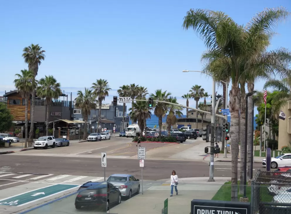 View from rooftop seating of Better Buzz Coffee Pacific Beach Grand. 
