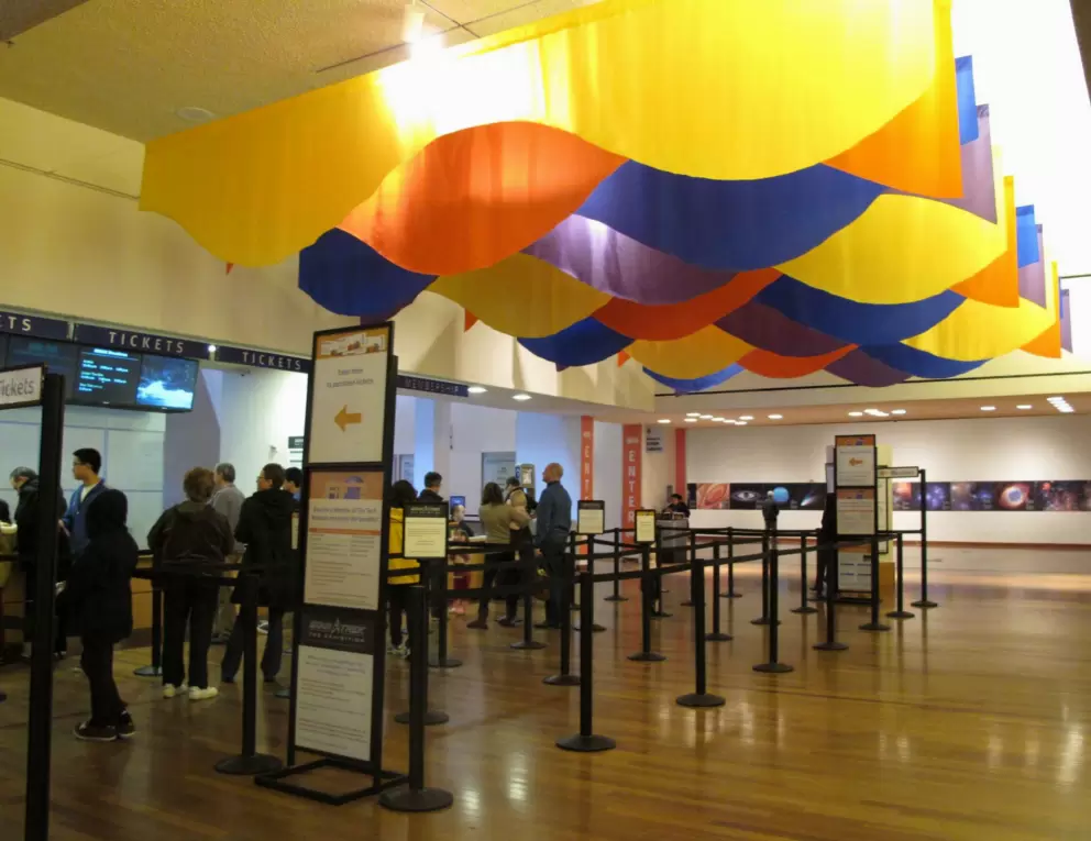 Colorful decorations at the ticket booth.