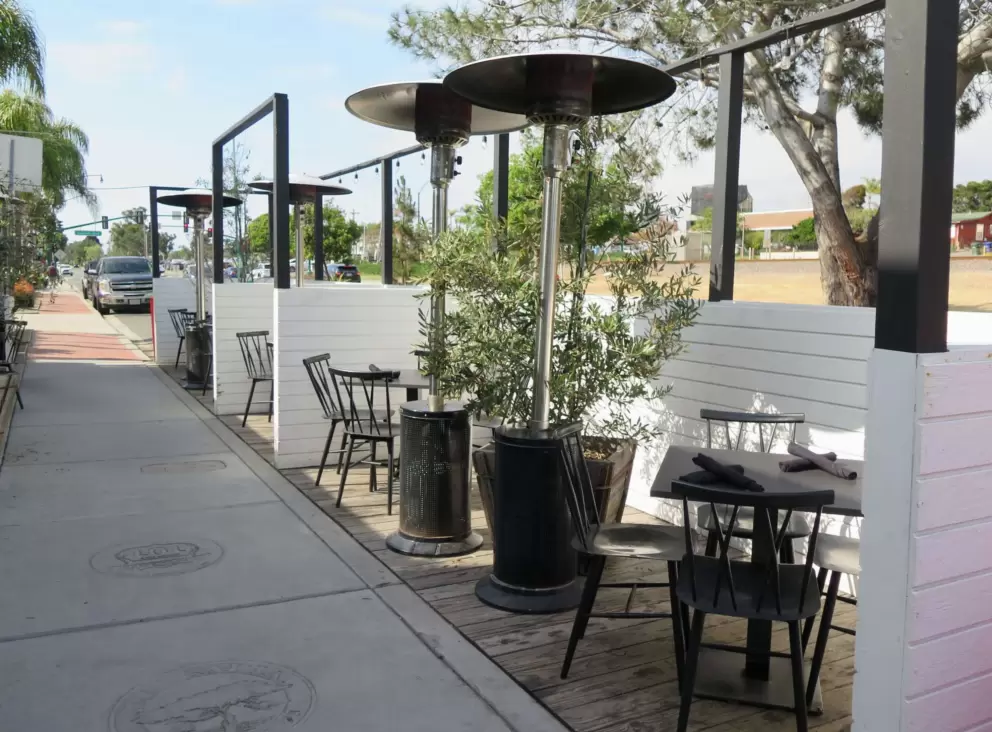 Sweet seating outside a cafe. 