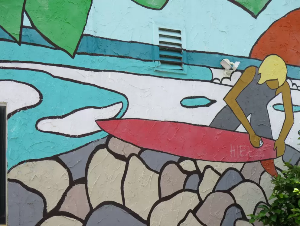 Surfer mural. 