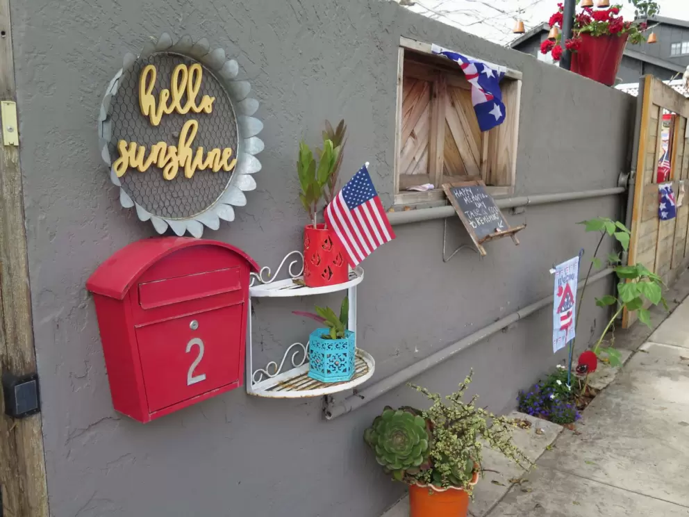 Decorations outside 224 El Portal Street. 