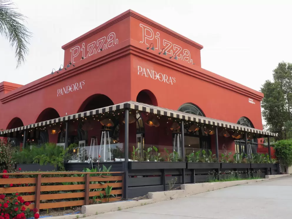 Pandora's Pizza, in the early evening. 