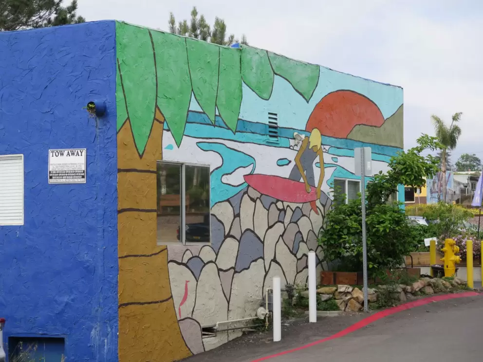 Surfer mural. 