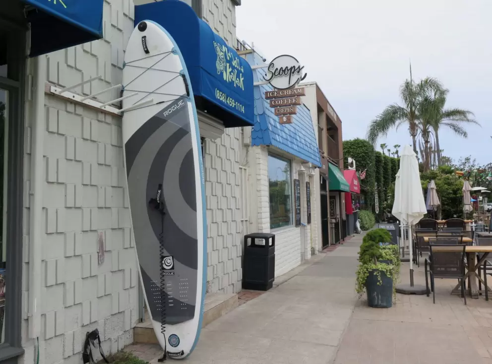 Board rentals and ice cream shop. 