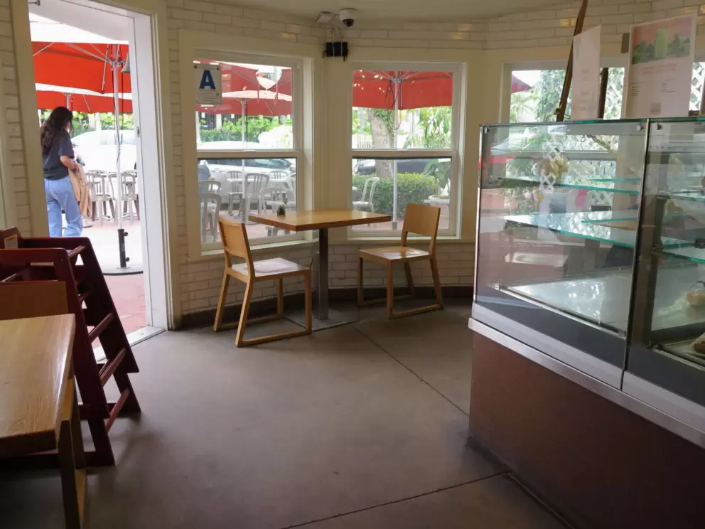 Inside Brick and Bell- cute windows. 