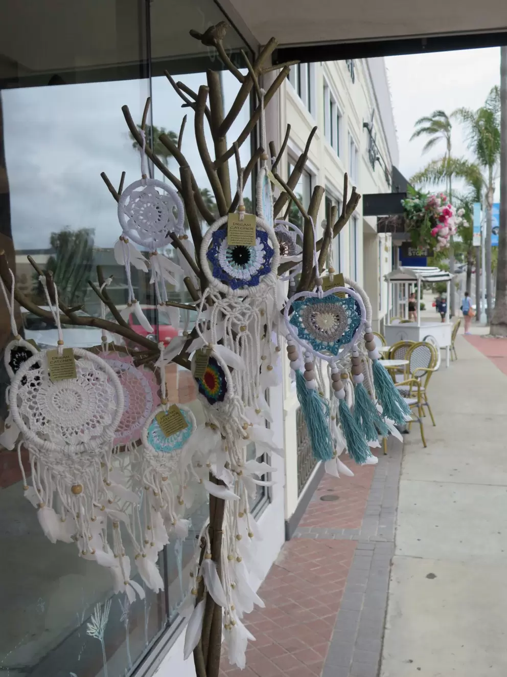 Dream catchers outside a shop. 