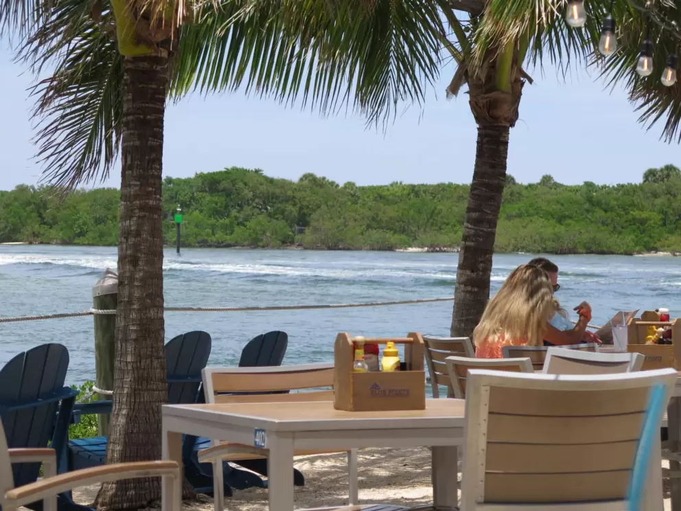 Sitting at the point. 