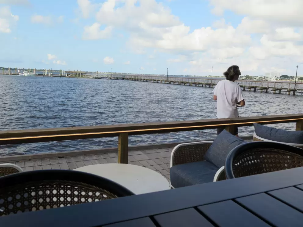 Breezy spot outside at Waterfront Restaurant. 