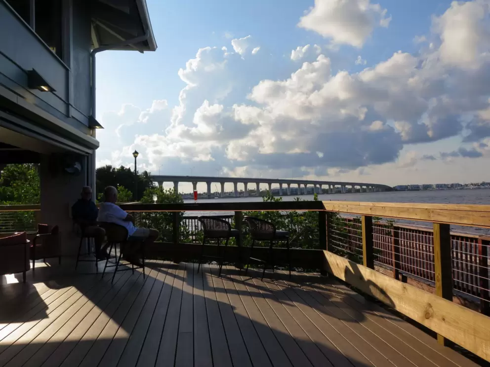 Balcony at Waterfront Restaurant. 