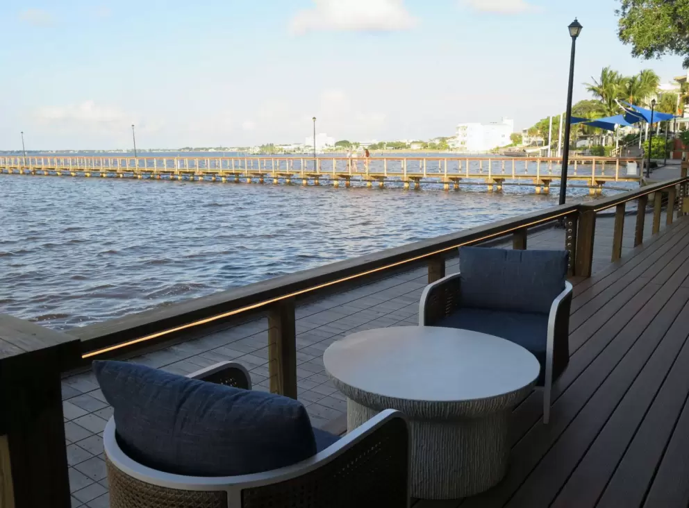 Peaceful spot on the water at Waterfront Restaurant. 
